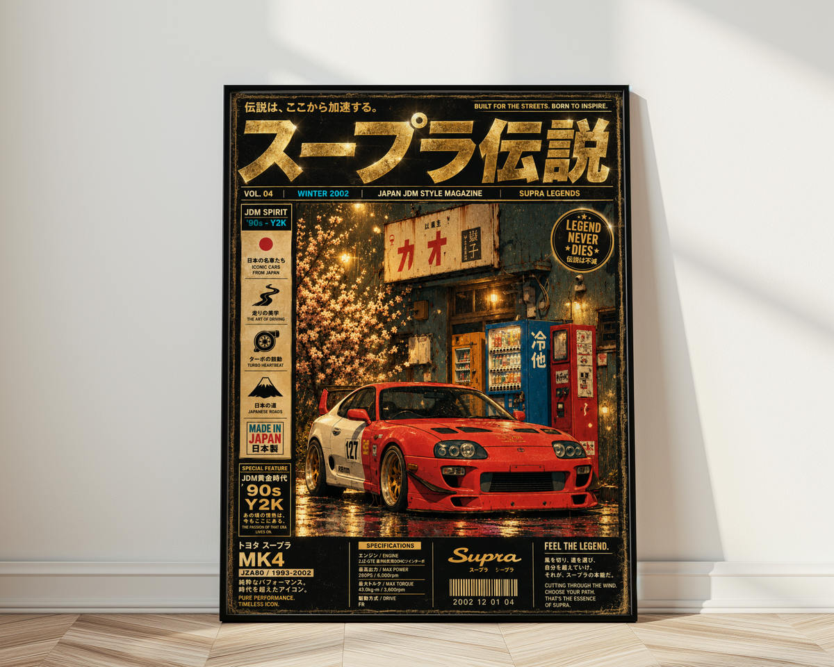 Affiche JDM Night Drive | Voiture Japonaise Néon