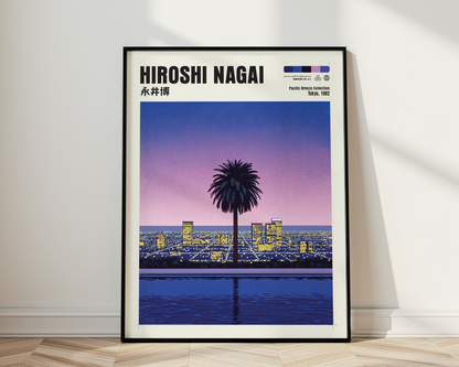Affiche Hiroshi Nagai | Tokyo Bay, Palmiers & Sunset Violet
