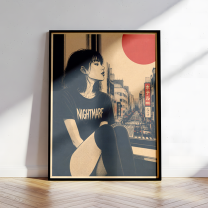 Affiche Grunge Girl Tokyo | Punk & Déco Alternative