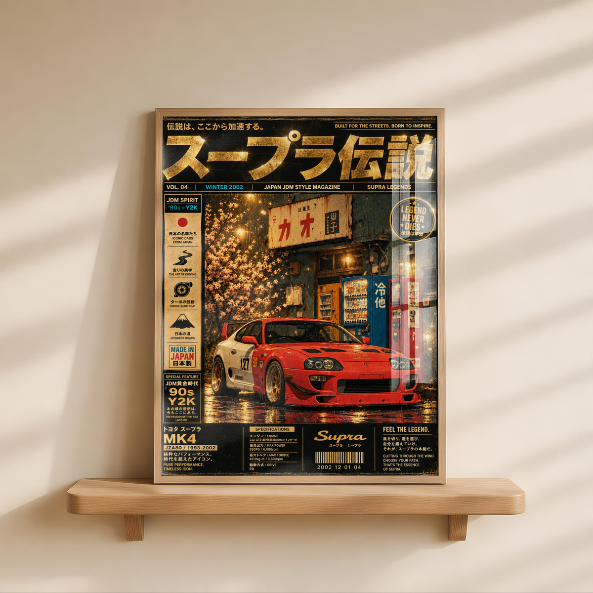 Affiche JDM Night Drive | Voiture Japonaise Néon