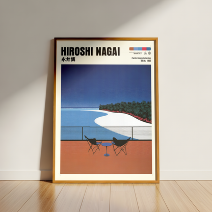 Hiroshi Nagai Pacific Breeze Poster, Japanese Beach Art, Retro Coastal Print, Tropical Ocean Wall Decor, 80s Summer Aesthetic