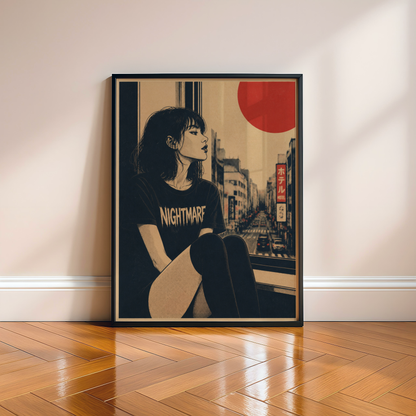 Affiche Grunge Girl Tokyo | Punk & Déco Alternative