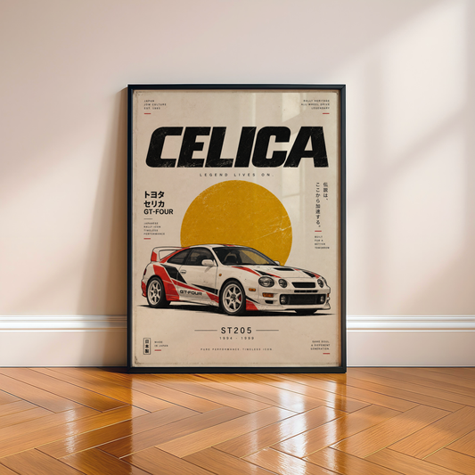 Japanese JDM Car Poster, Retro Racing Wall Art, 90s Sports Car Print, Vintage Automotive Decor, Garage Wall Art