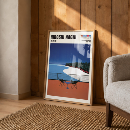 Hiroshi Nagai Pacific Breeze Poster, Japanese Beach Art, Retro Coastal Print, Tropical Ocean Wall Decor, 80s Summer Aesthetic