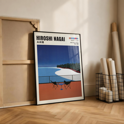Hiroshi Nagai Pacific Breeze Poster, Japanese Beach Art, Retro Coastal Print, Tropical Ocean Wall Decor, 80s Summer Aesthetic