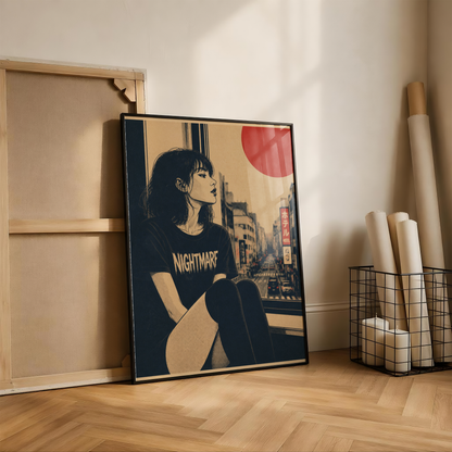 Affiche Grunge Girl Tokyo | Punk & Déco Alternative