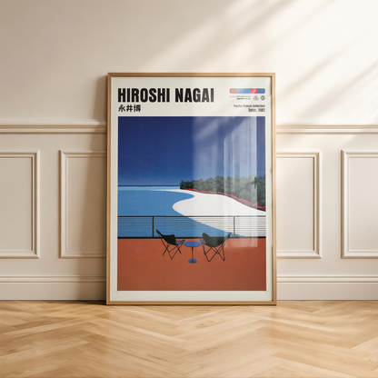 Hiroshi Nagai Pacific Breeze Poster, Japanese Beach Art, Retro Coastal Print, Tropical Ocean Wall Decor, 80s Summer Aesthetic