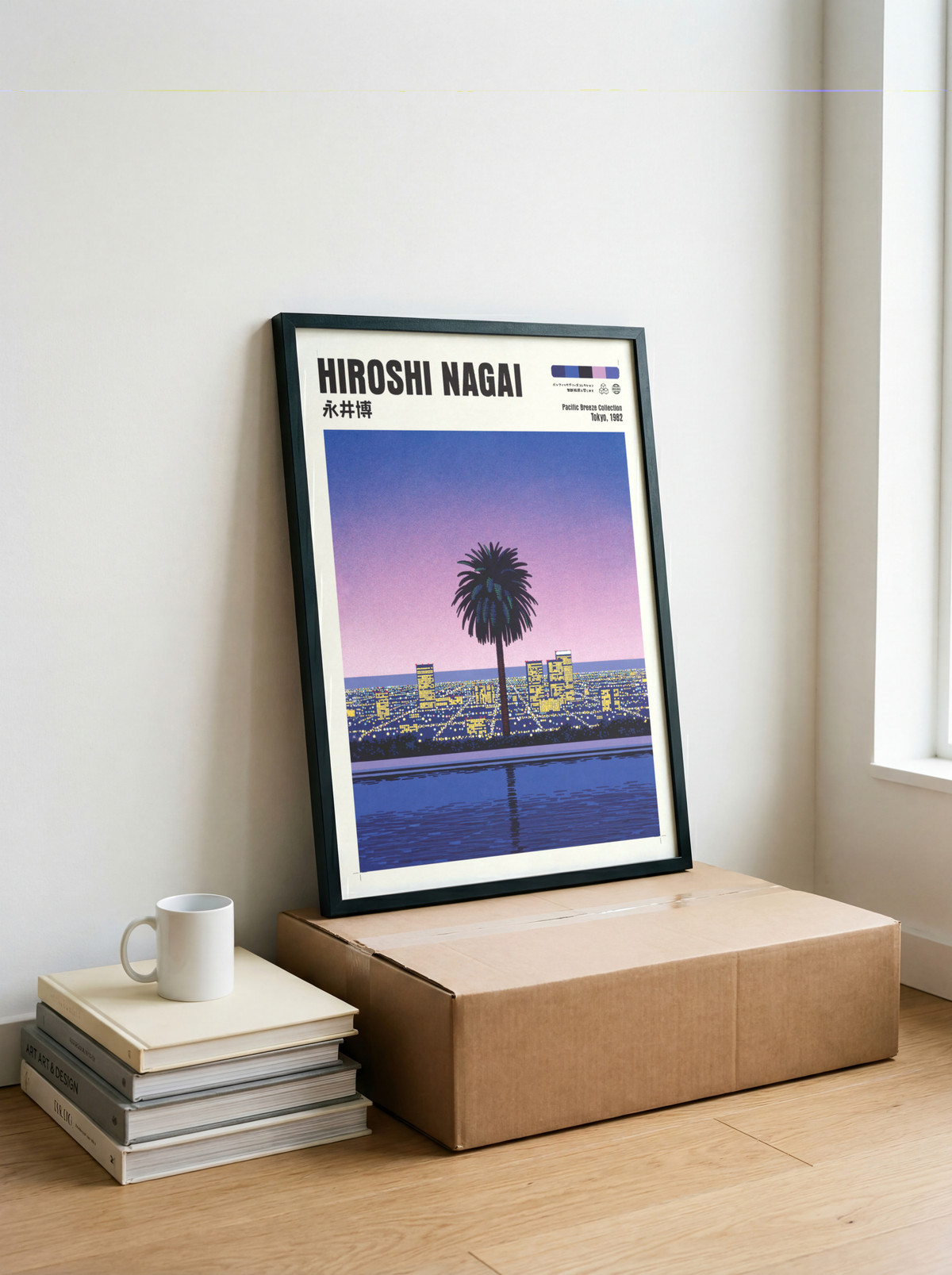 Affiche Hiroshi Nagai | Tokyo Bay, Palmiers & Sunset Violet