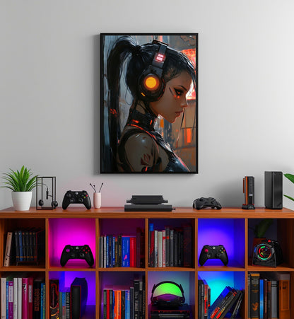 Affiche Murale  CYBERPUNK WAR GIRL  10☢️ - Aura Studio Déco