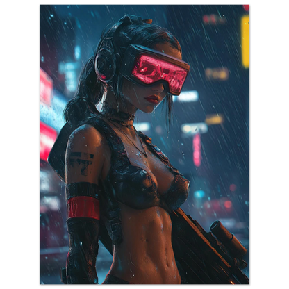 🧬 Affiche Murale CYBERPUNK WAR GIRL ULTIMATE 11☢️ - Aura Studio Déco