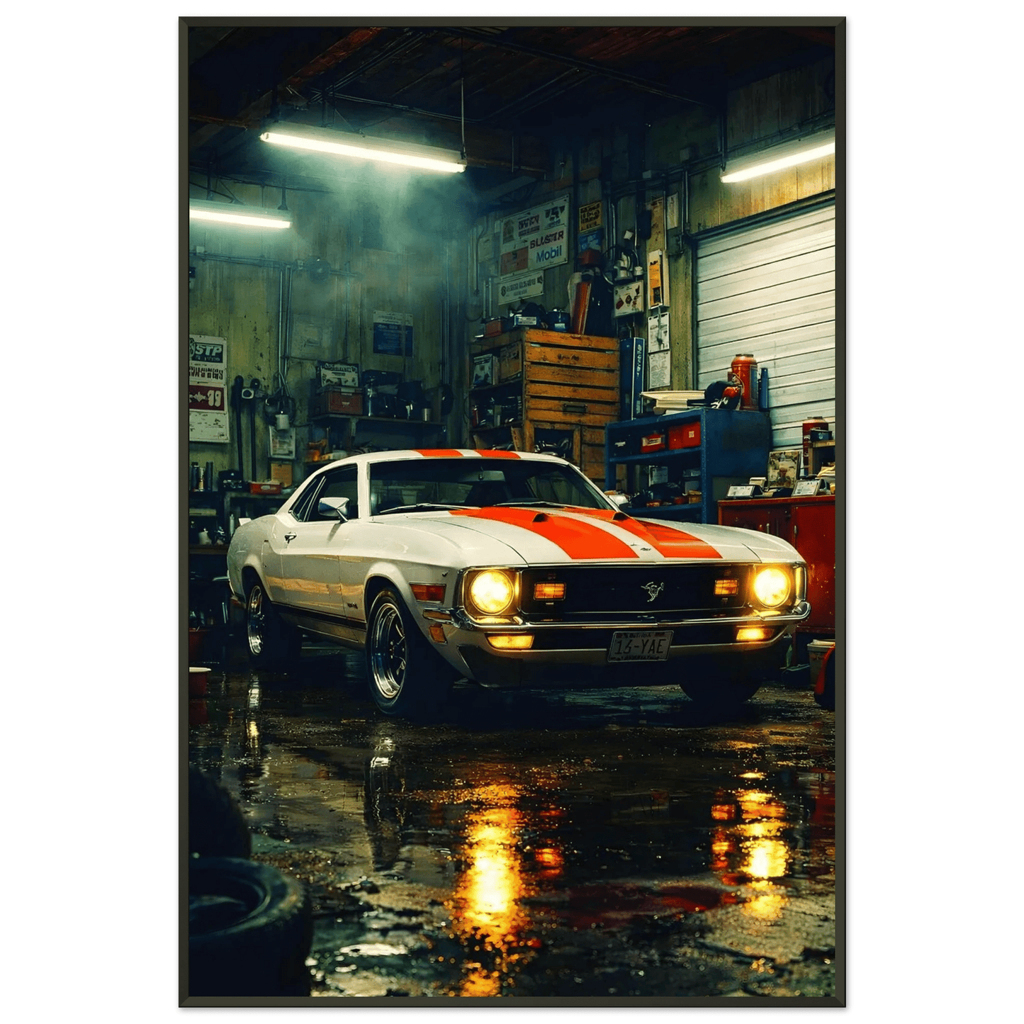 🏎️🏁Affiche Automobile Art' workshop Encadrée - Aura Studio Déco