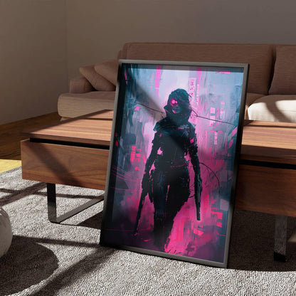🧬Estampe d 'Art Affiche Cyber Girl Hors-série #1 – Art Mural Cyberpunk - Aura Studio Déco