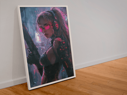 🧬Estampe d 'Art Affiche Cyber Girl Hors-série #4 – Art Mural Cyberpunk - Aura Studio Déco