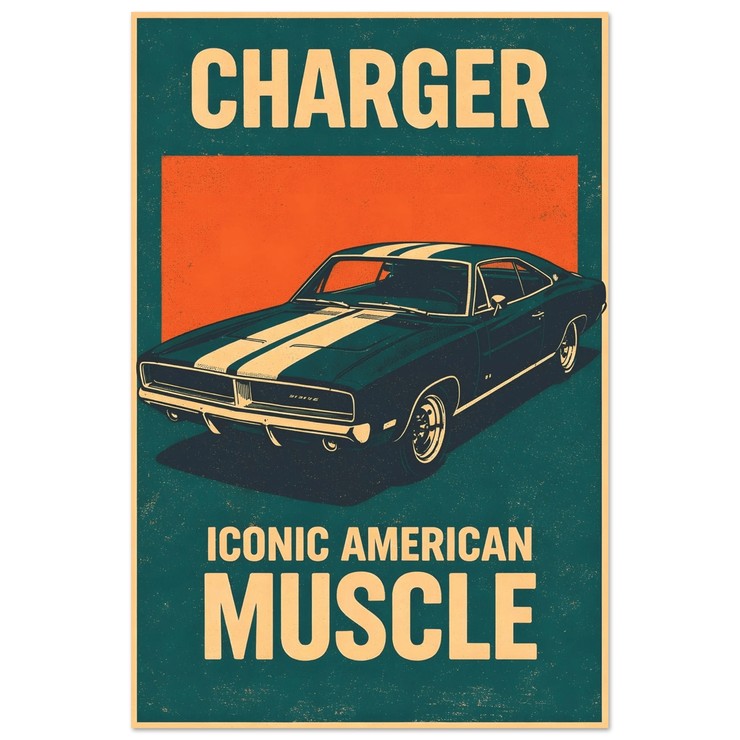 🏆🀣📺 Affiche Automobile Vintage Iconic Legend - Aura Studio Déco