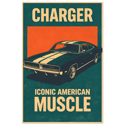 🏆🀣📺 Affiche Automobile Vintage Iconic Legend - Aura Studio Déco