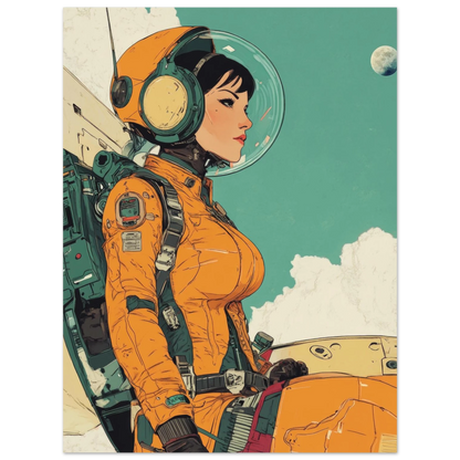Titre : Mecha Rétro Futur Femmes - Série Starship #13✨ - Aura Studio Déco