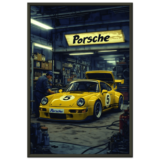 🏎️🏁Affiche Automobile Art' Garage Encadrée - Aura Studio Déco