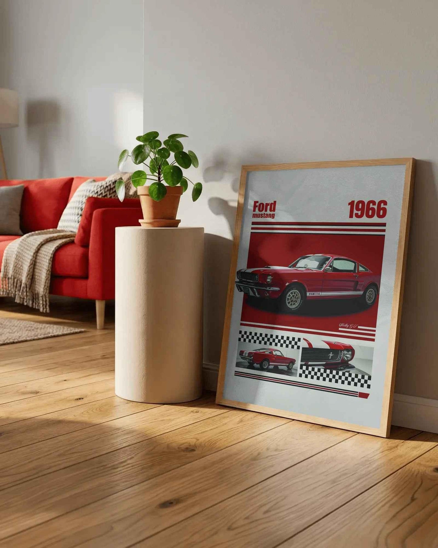 🏆🀣📺 Affiche Automobile Vintage Legend 1966 Red - Aura Studio Déco