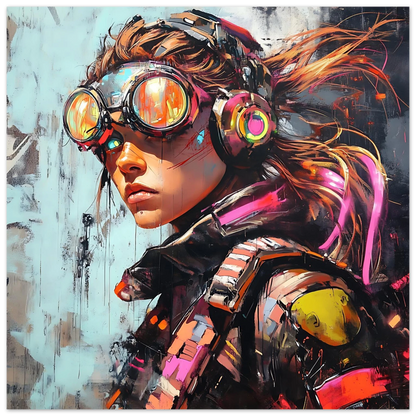 ☢️🧬Affiche Murale Survival Neon Fury Girls #5 - Aura Studio Déco