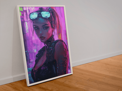 🧬Estampe d 'Art Affiche Cyber Girl Hors-série # 7– Art Mural Cyberpunk - Aura Studio Déco