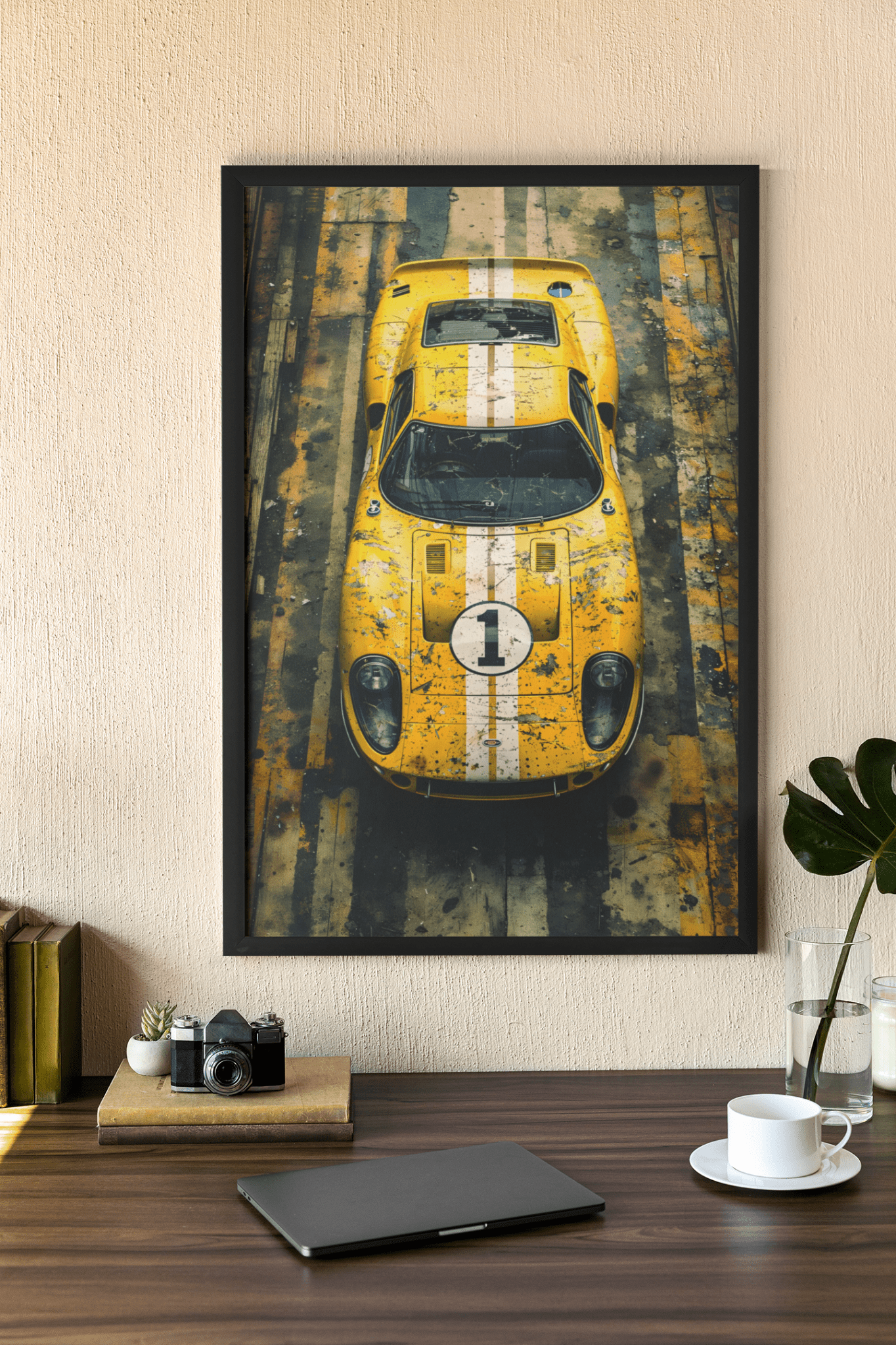 🏎️🏁Affiche Automobile Art' Legend 5 Encadrée - Aura Studio Déco