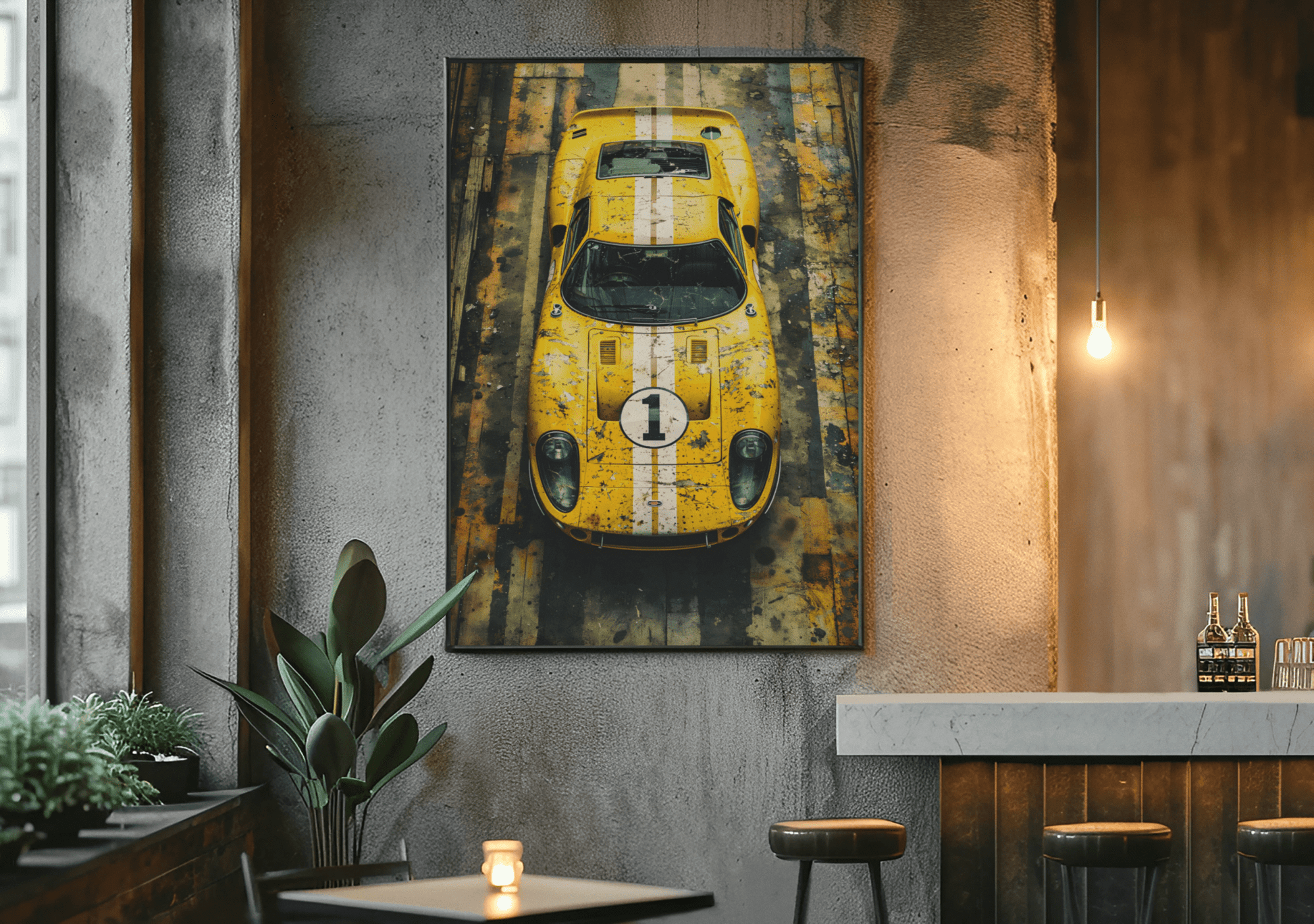 🏎️🏁Affiche Automobile Art' Legend 5 Encadrée - Aura Studio Déco
