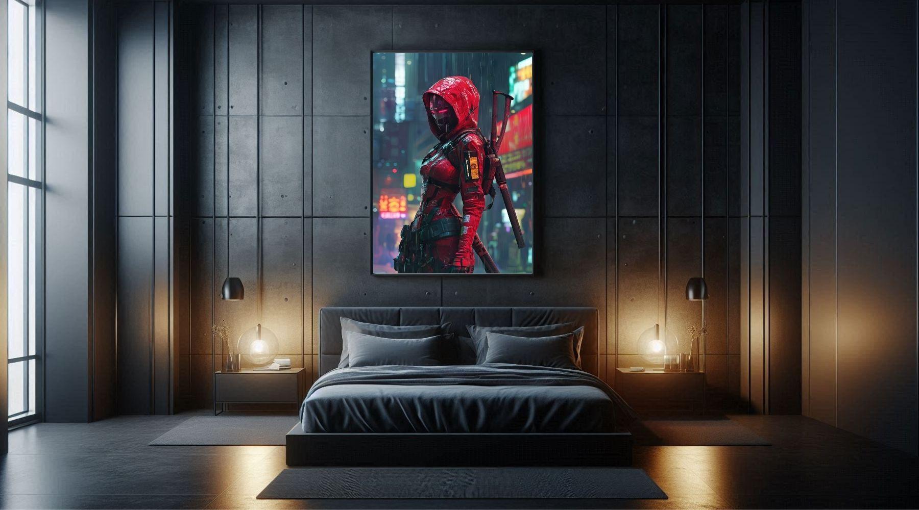 Affiche Murale  CYBERPUNK WAR GIRL ULTIMATE SERIE  5☢️ - Aura Studio Déco