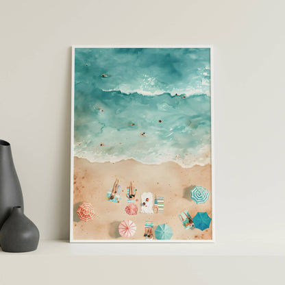Affiche Vue Aérienne de Plage – Ambiance Estivale et Bord de Mer | Poster sur Papier Mat