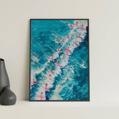 Affiche Trendy Vagues Turquoise Abstraites – Énergie de l’Océan et Art Contemporain | Poster sur Papier Mat