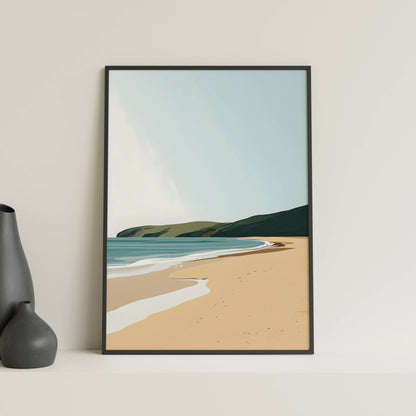 Affiche Plage Minimaliste Évasion Côtière – Paysage Marin Moderne | Poster sur Papier Mat