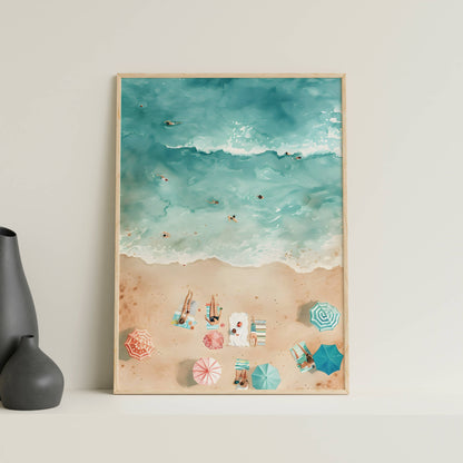 Affiche Vue Aérienne de Plage – Ambiance Estivale et Bord de Mer | Poster sur Papier Mat