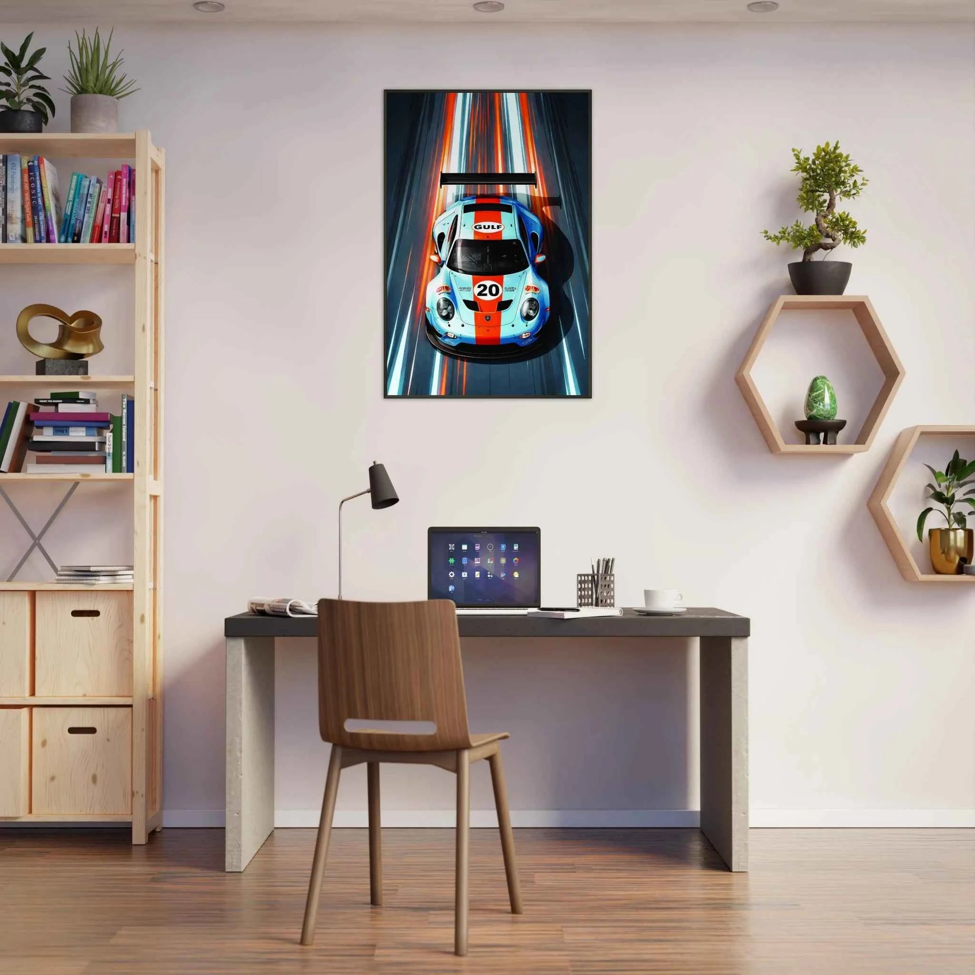 🏎️🏁Affiche Automobile Art' GT Encadrée - Aura Studio Déco