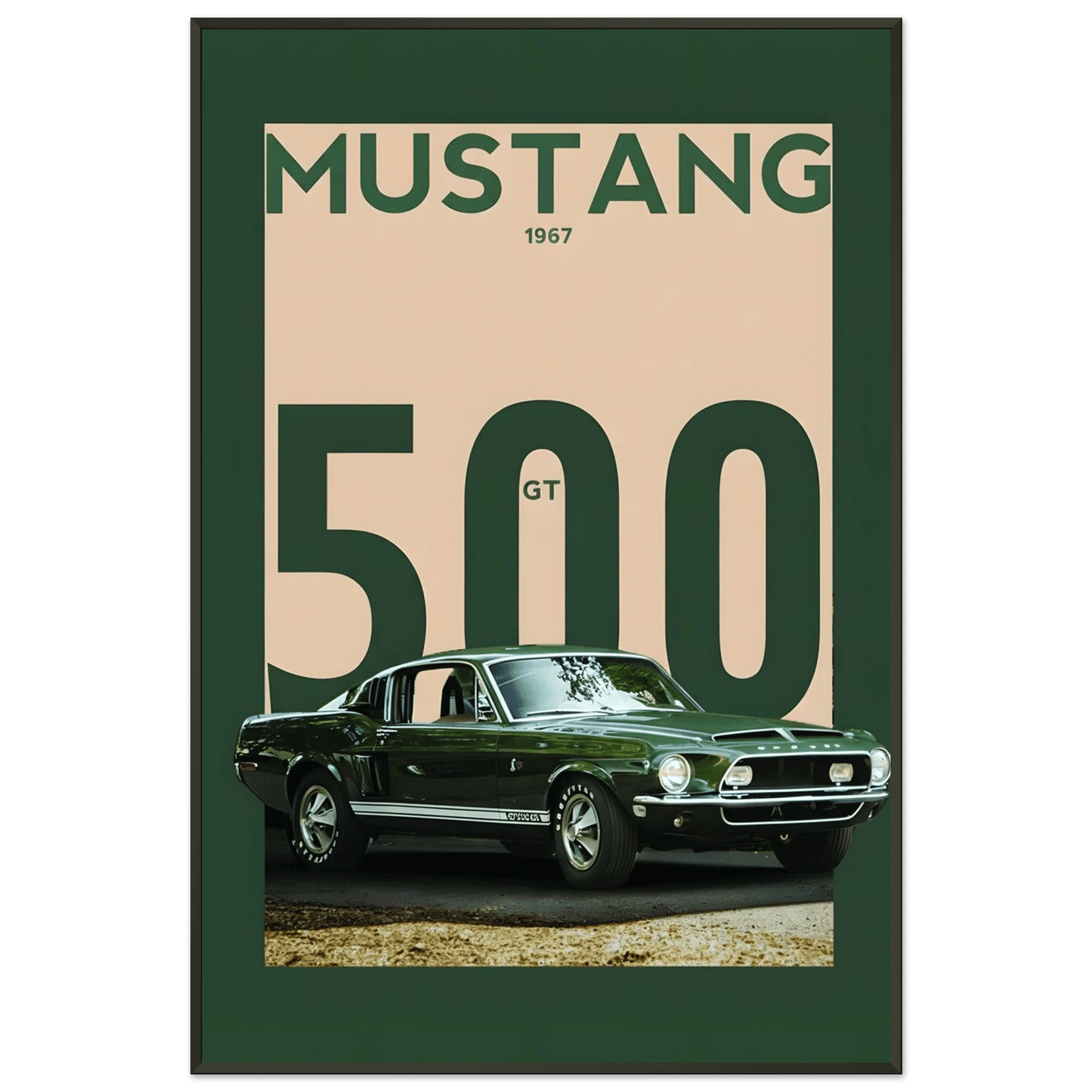 🏎️🏁Affiche Automobile Art' Emerald Encadrée - Aura Studio Déco