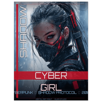 ☣️ Série limitée Art Cyberpunk - Poster Cybergirl Shadow Protocol - Aura Studio Déco