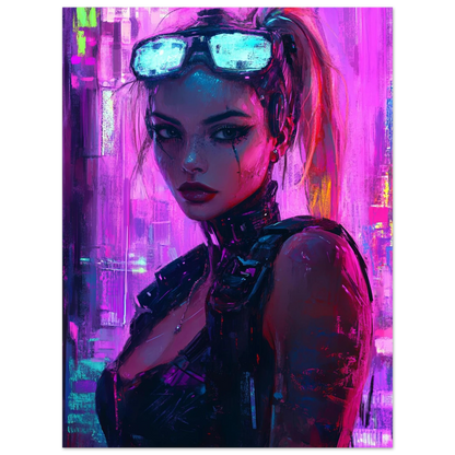 🧬Estampe d 'Art Affiche Cyber Girl Hors-série # 7– Art Mural Cyberpunk - Aura Studio Déco