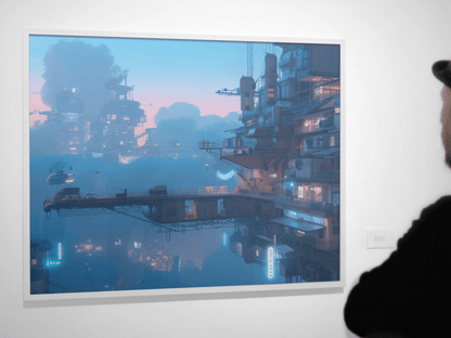 🐉🇯🇵✨ Affiche encadrée métal CLI-FI Anime Concept – Urban World - Aura Studio Déco