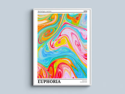 Affiche Euphoria Rétro 1970 – Art Abstrait Coloré Psychédélique | Poster Pop Art Moderne Papier Mat