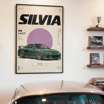 JDM Drift Car Poster, Minimalist Japanese Coupe Wall Art, 90s Tuner Car Print, Retro Street Racing Decor, Car Enthusiast Gift