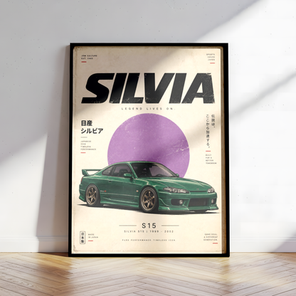 JDM Drift Car Poster, Minimalist Japanese Coupe Wall Art, 90s Tuner Car Print, Retro Street Racing Decor, Car Enthusiast Gift