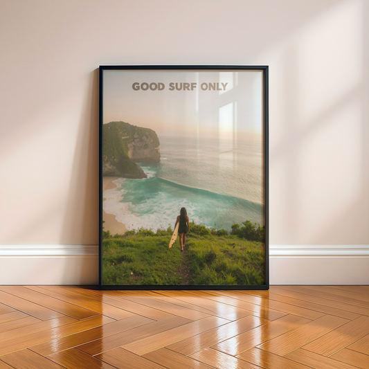 Vintage Surfer Girl Poster, Retro Surf Art Print, Beach Wall Decor, Ocean Lover Gift, Coastal Summer Decor