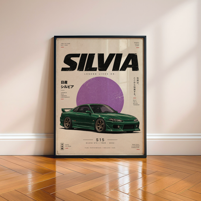 JDM Drift Car Poster, Minimalist Japanese Coupe Wall Art, 90s Tuner Car Print, Retro Street Racing Decor, Car Enthusiast Gift