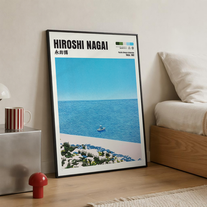 Affiche Hiroshi Nagai | Plage Japonaise, Bateau & Océan