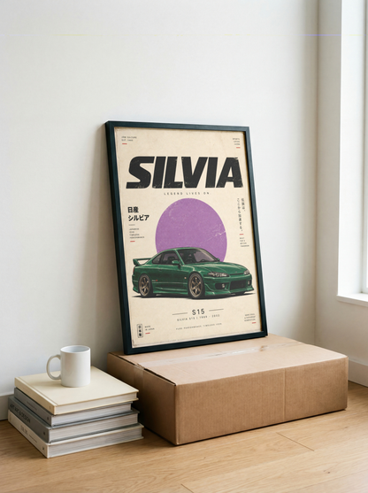 JDM Drift Car Poster, Minimalist Japanese Coupe Wall Art, 90s Tuner Car Print, Retro Street Racing Decor, Car Enthusiast Gift