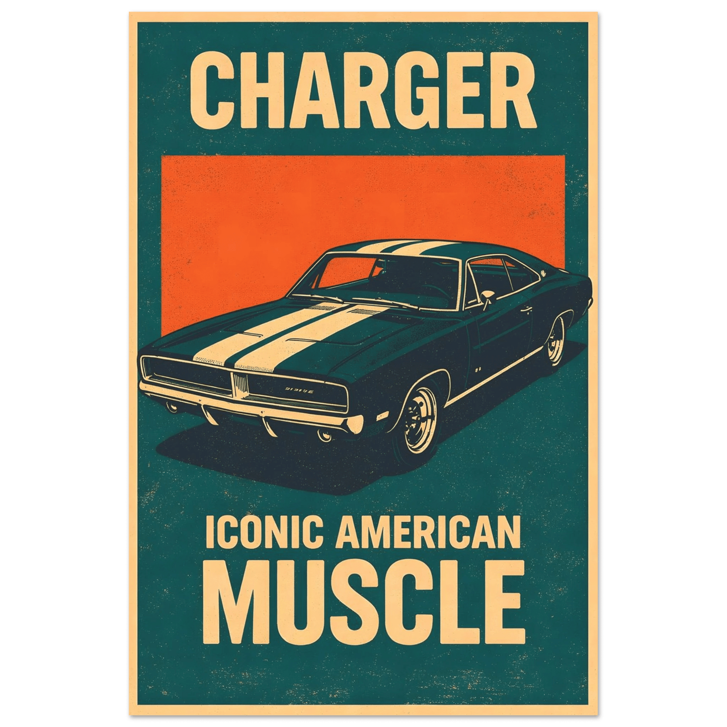 🏆🀣📺 Affiche Automobile Vintage Iconic Legend - Aura Studio Déco