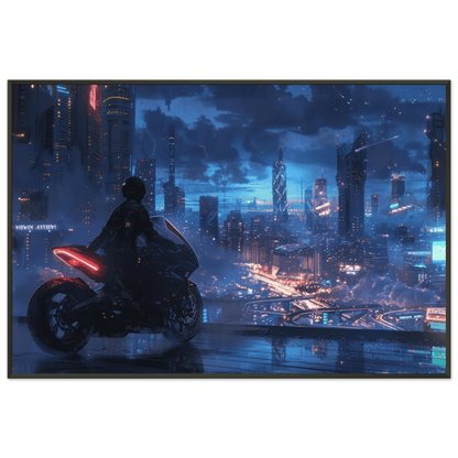 🐉🇯🇵✨ Affiche encadrée métal CLI-FI Anime Concept – Night Runner - Aura Studio Déco