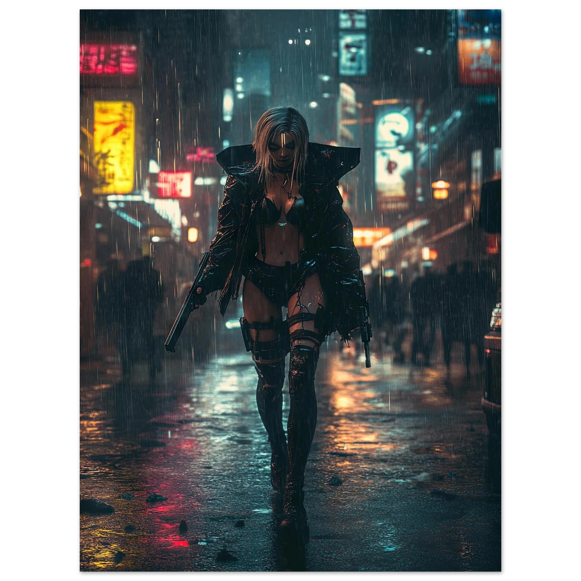 🌃Affiche Murale CYBERPUNK WAR GIRL 8☢️ - Aura Studio Déco