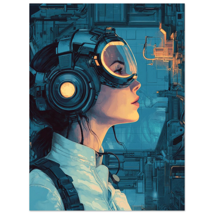 ✨ART MURAL RETRO FUTUR MECHA WOMENS — Starship Series #99 - Aura Studio Déco