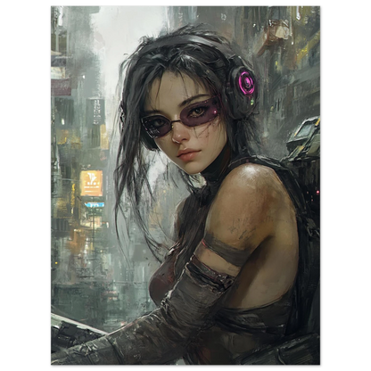 🧬 Impression CYBERPUNK WAR GIRL ULTIMATE SERIE #34 - Aura Studio Déco