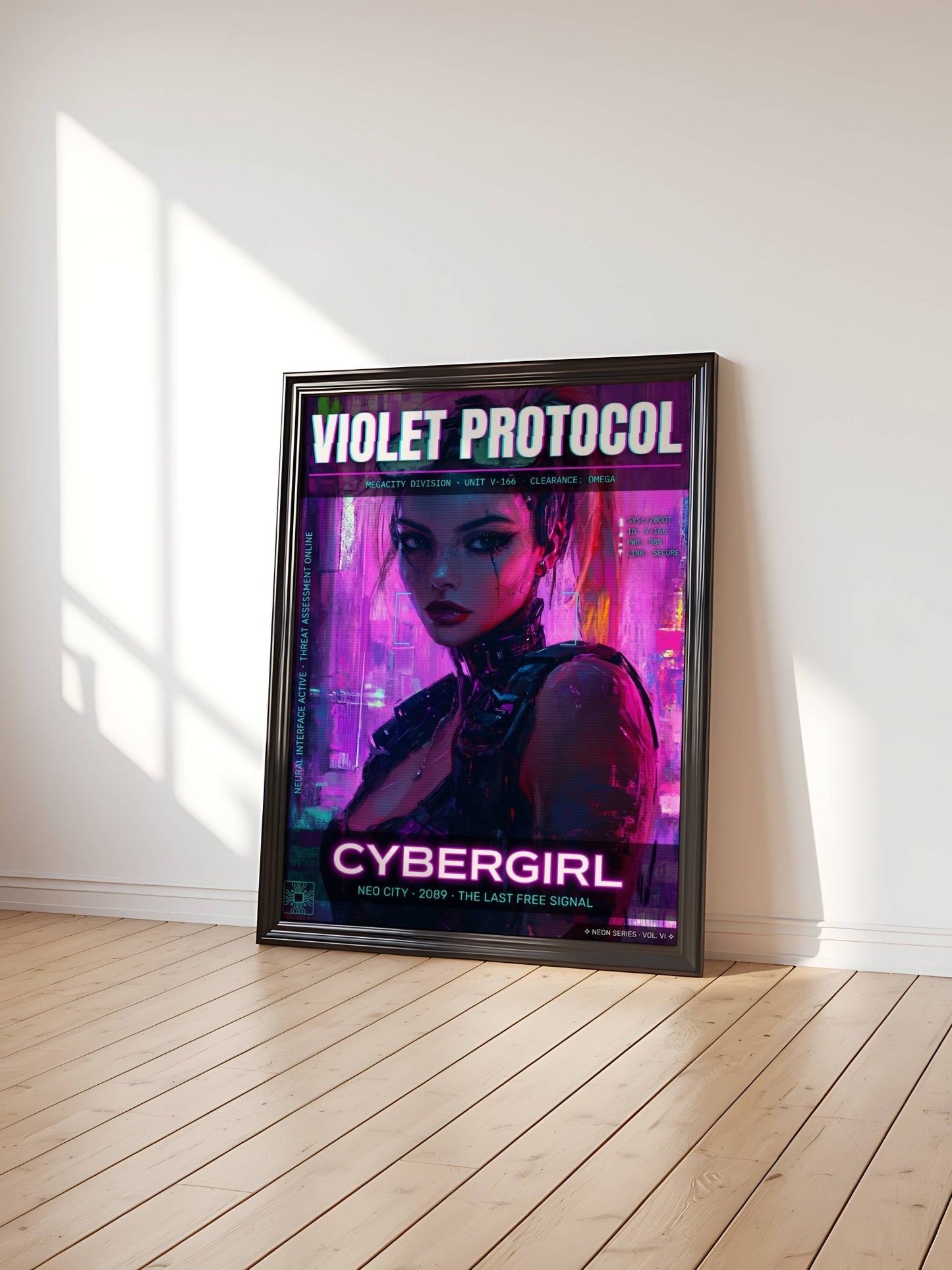 ☣️🧬 Série limitée Art Cyberpunk - Poster Cybergirl v-166 - Aura Studio Déco