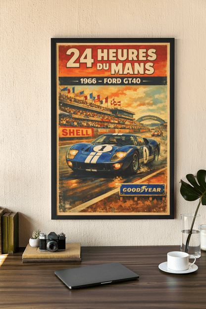 🏎️🏁Affiche Automobile Art' Race Encadrée - Aura Studio Déco